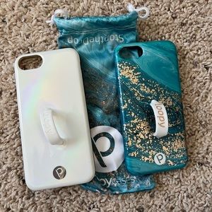 Loopy iPhone 8 cell phone cases (2) opal iridescent and Jasper
